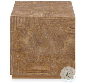 Aidan Travertine Veneer And Natural Stained Square Accent Table