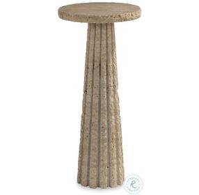 Barco Travertine 10" Round Accent Table