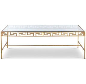 Grand Tour Furniture Gold Rectangular Glass Top Barnet Occasional Table Set