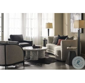 Cadence Carrara Marble And Mocha Accent Table