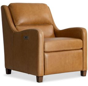 Dillon Brown Leather Recliner with USB Port