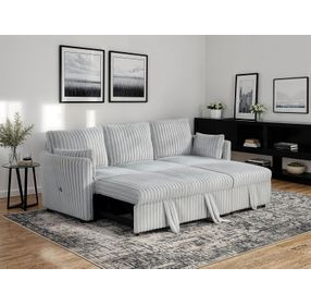 Denholme Gray Sleeper Sofa with Pull Out and USB Charging