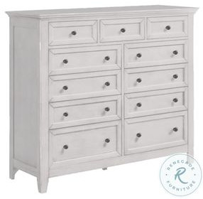 San Mateo Rustic White 11 Drawer Gentlemans Chest