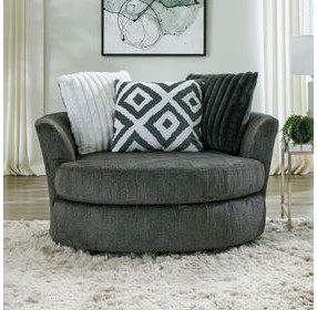 Loughlin Gun Metal Upholstered Swivel Chair