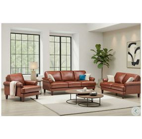 Soleil Brandy Leather Living Room Set
