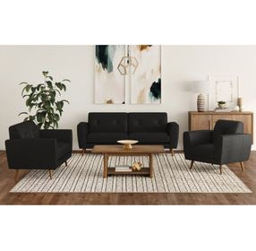 Symphony Black 65" Loveseat
