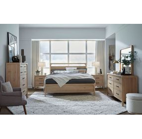 Somerset Butternut Panel Bedroom Set