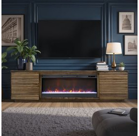 Stardust Bourbon 89" TV Stand with Fireplace