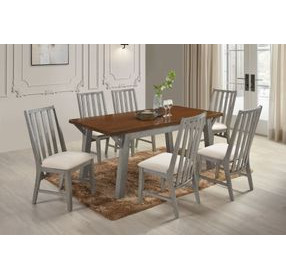 Staton Walnut and Gray 71" Rectangular Leg Dining Table