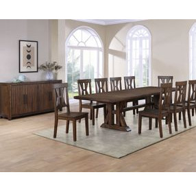 Auburn Brown Extendable Rectangular Dining Room Set