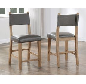 Aubrey Brown and Gray Counter Height Chair Set of 2