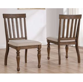 Joanna Brown Slat Back Side Chair Set of 2
