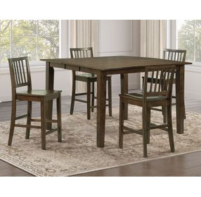 Joplin Brown Extendable Rectangular Counter Height Dining Room Set