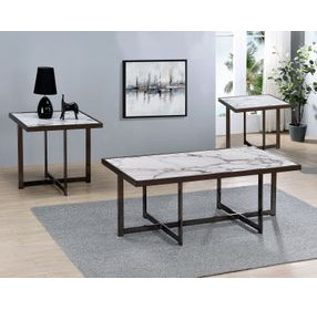 Kayley White Rectangular Sintered Stone Ocassional Table