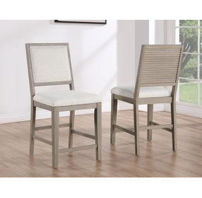 Lily Gray Upholstered 24" Counter Height Stool Set of 2