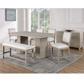 Lily Brown Extendable Counter Height Dining Room Set
