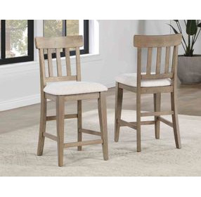 Napa Brown 24" Slat Back Counter Height Stool Set of 2
