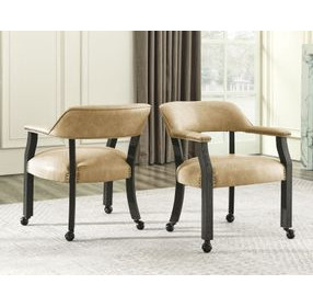 Rylie Black Captains Chair with Casters and Nailhead Trim