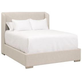 Stewart Beige California King Upholstered Low Profile Bed
