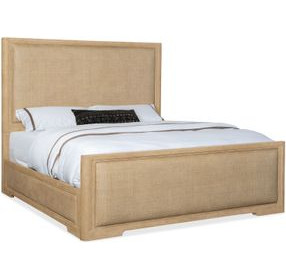 Retreat Distressed Queen Upholstered Panel Bed