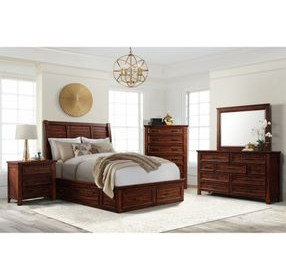 Damen Rich Cherry Storage Bedroom Set