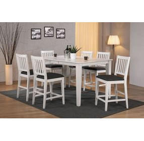 Summer Winds II White and Gray 78" Rectangular Extendable Counter Height Leg Dining Table