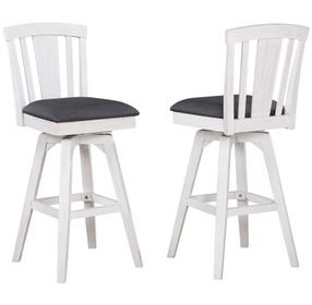 Summer Winds II Gray Fan Back Swivel Upholstered Barstool