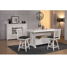 Summer Winds II Gray Mission Back Swivel Upholstered Counter Height Stool