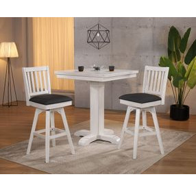 Summer Winds II White and Gray Square Adjustable Height Pub Table