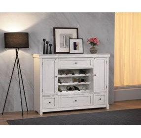 Summer Winds II White and Gray 3 Shelves Spirit Cabinet