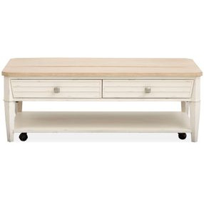 Echo Isles Sea Pearl and Driftwood Rectangular Lift Top Cocktail Table
