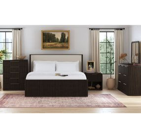 Sutton Dark Brown 1 Drawer Nightstand with LED