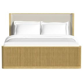 Sutton Brown and Gray King Upholstered Panel Bed