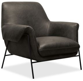 Ambroise Gray Leather Club Chair
