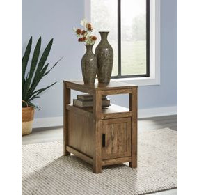 Fendenmore Brown Rectangular Chairside End Table with USB Charging