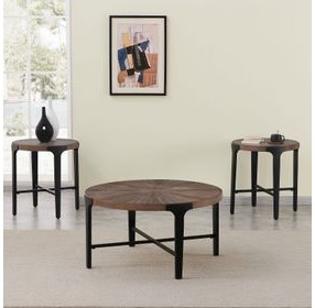 Chevron Brown Occasional Table Set
