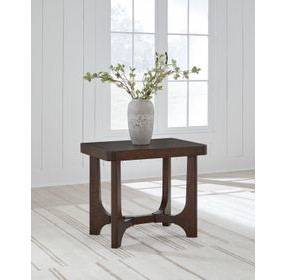 Korestone Dark Brown Rectangular End Table