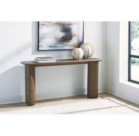 Dontayne Warm Brown and Dark Gray Rectangular Sofa Table
