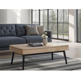 Craftsman Ridge Driftwood and Black Rectangular Sofa Table