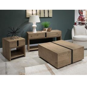 Ripley Rustic Caramel and Dark Bronze Square Occassional Table Set