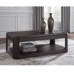 Carlibrie Warm Brown Rectangular Lift Top Cocktail Table