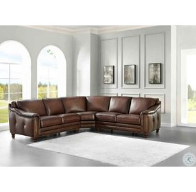 Bexley Caramel Top Grain Leather 3 Piece Sectional