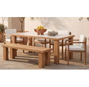 Marina Natural Outdoor Dining Bench