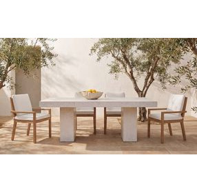 Mateo White Upholstered Outdoor Dining Chair