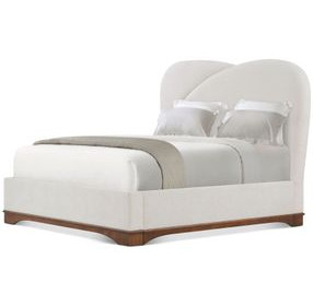 Origins Landmark and Beige California King Upholstered Panel Bed