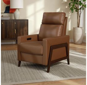 Continental Tan Power Recliner with USB Charging