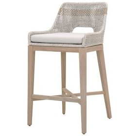 Tapestry Pumice Performance Fabric Upholstered Outdoor Bar Stool