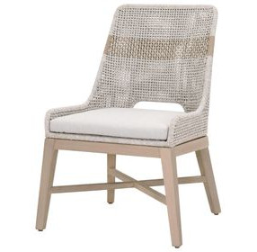 Tapestry Pumice Performance Fabric Upholstered Outdoor Dining Chair Set of 2