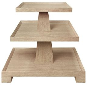 Tatiana Brown Rectangular Side Table with 2 Shelves