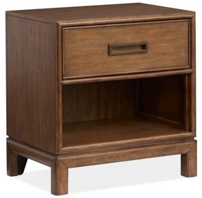Ridgefield Russet 1 Drawer Open Nightstand with USB Charging